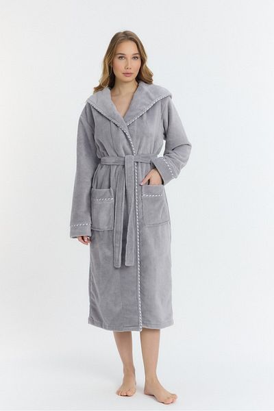 Mulberry Triga Hooded Women's Bathrobe 100% Cotton