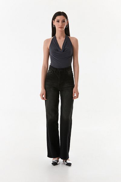 Fulla Moda High Waist Zippered Palazzo Jeans