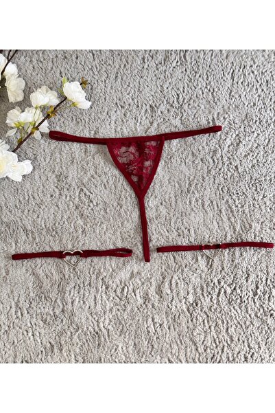 Oprah Kadın Dantelli Bacak Aksesuarlı String Tanga