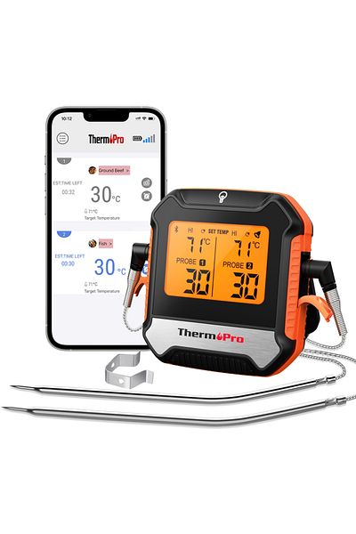 Choice Thermopro Tp904 Bluetooth-connected App Wireless 135m Dual Probes Digital Meat Thermometer, Kitch...