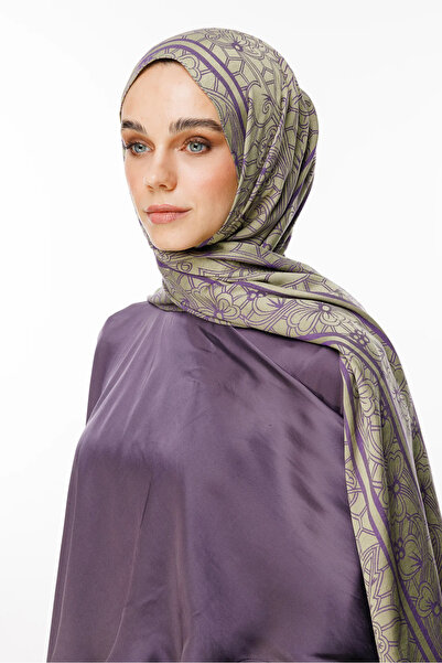 Mooncorn Σάλι διπλής όψης Lavin Pattern Olive-Purple