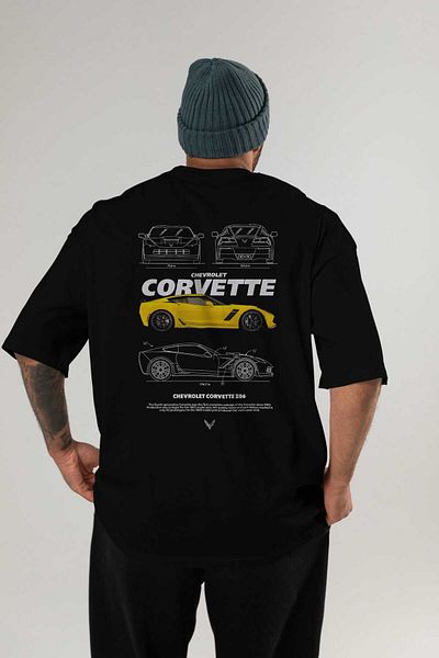 Ankhises Chevrolet CORVETTE Μαύρο μπλουζάκι Oversize - Ανδρικά και Γυναικεία Ποδηλάτες