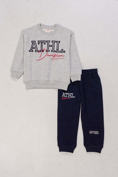 wakawakakidsstore Σετ φόρμας για αγόρι με ανάγλυφο κέντημα μπροστά