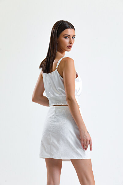 Sense Μίνι φούστα Jacquard_etk32609 Ecru