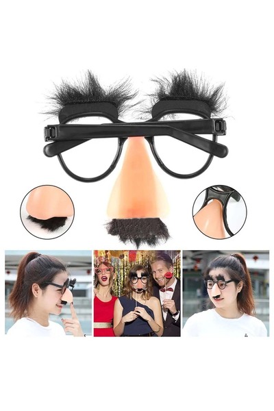 inci tasarım45 نظارات فكاهة ممتعة لتغيير الحواجب والشارب مقاس 9 × 13 سم