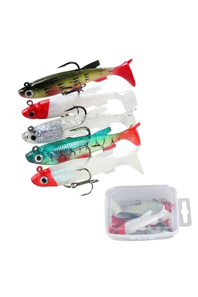 Choice طُعم صيد متعدد الطُعم الناعم 80 مم/13 جرام طُعم مطاطي صناعي غاطس للسبا...