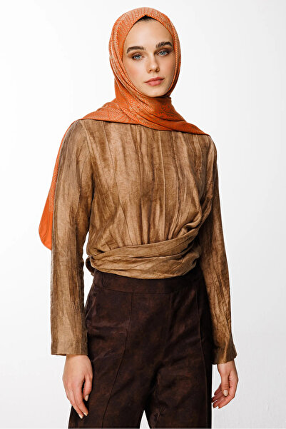 Mooncorn مايرا شال مزدوج الجوانب بنمط القرفة والبيج