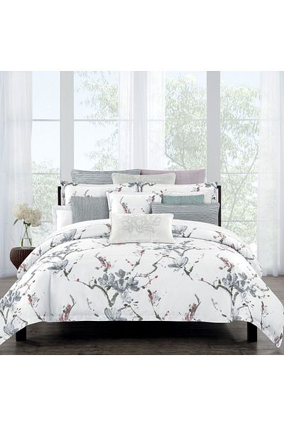 Orange Bed & Bath Shangai Double Size Comforter Set 8 pieces  -100% cotton - Burgundy -274 × 244  cm