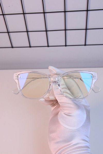 LOOKUP Blue Turkish Print Blue Light Protection Screen Unisex Optical Compatible Tr90 Translucent Transparent Glass 50-19-140