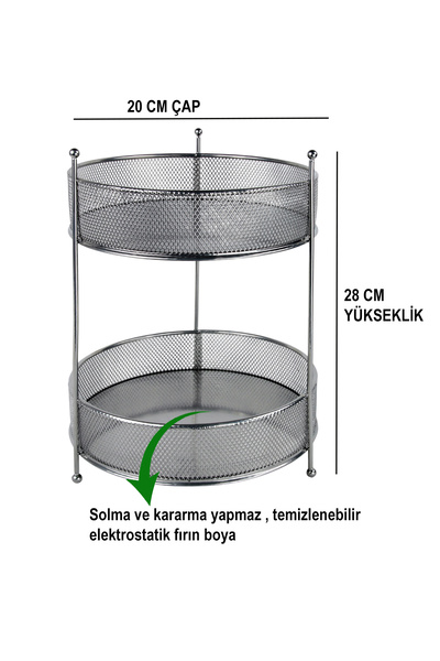 EVSTYLE Mesh Two Layer Makeup & Jewelry Organizer - Silver