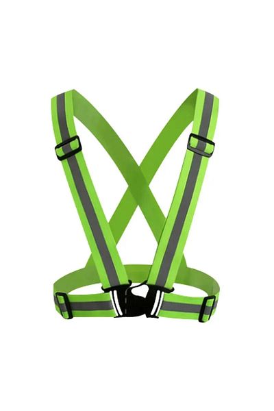 Choice Green Reflective Safety Vests Lightweight Adjustable Elastic Vest Jacket Hi Vis Reflective Strips Fo