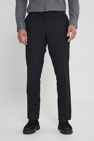 ALTINYILDIZ CLASSICS Men's Black Wool Slim Fit Slim Fit Elastic Waist Side Pocket Classic Trousers