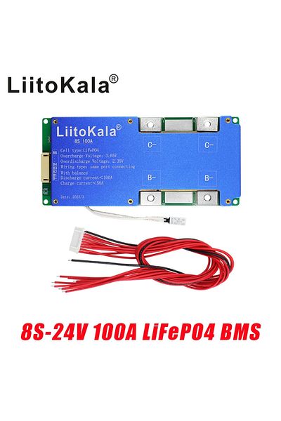 liitokala 8s-24v100a-bms Lifepo4 Battery Balance Charge Board Equalizer Temperature Protection Eq...
