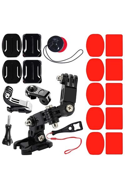 EXSKOF 20 in 1 Motorcycle Helmet Mount Kit For Insta360 X4 X3 Gopro 12 11 10 9 Dji Osmo Action Camera - Sec