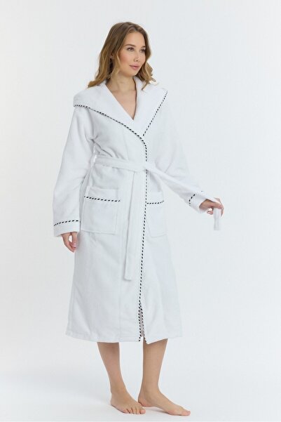 Mulberry Triga Hooded Women's Bathrobe 100% Cotton