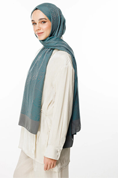 Mooncorn Mayra Pattern Double Sided Shawl Dark Gray-Emerald