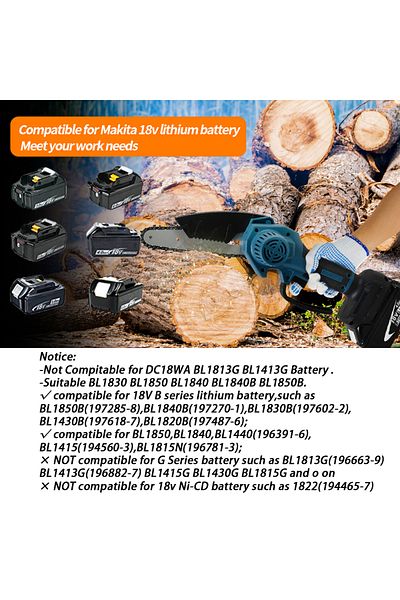 KOOPA TOOL NO Battery Mini Chainsaw for Makita 18v (No Battery) Woodworking with Small Handheld Electric 6-inch