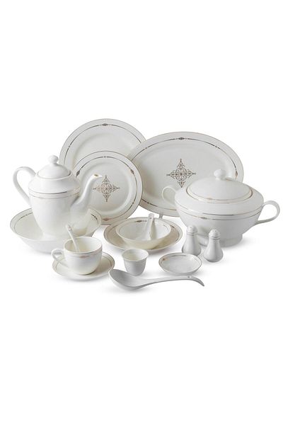 Dania Porcelain dining set, 70 pieces for 6 people
