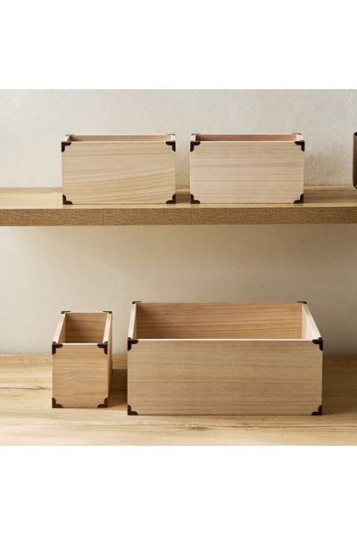 Home Box Paulownia 4-Piece Wooden Box Set