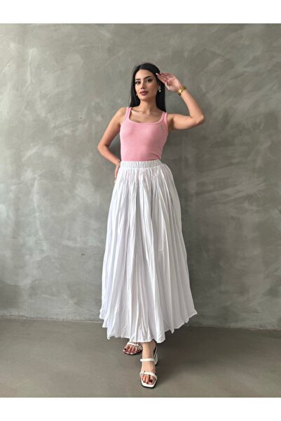 ZF BUTİK Довга спідниця-кльош - розкльошена зі зморшкуватою гумкою на талії