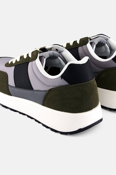 Algspar Men Brand Logo Lace Up Outdoor Shoes, Multicolor