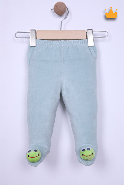 Pino Baby 0-9 Ay Kadife Çıngıraklı Oyuncaklı Patikli Bebek Pantolon Yeşil 3298