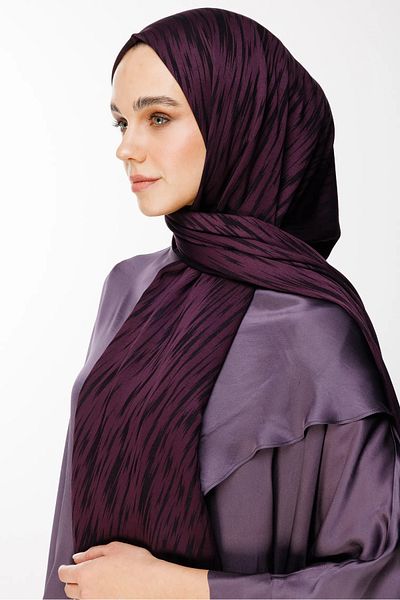Mooncorn Σάλι διπλής όψης Selis Pattern Μωβ-Μαύρο