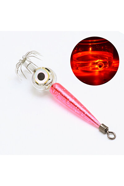 Choice خطاف حبار مضيء أحمر قطعة واحدة، خطاف أخطبوط لصيد الأسماك البحرية، ضوء ...