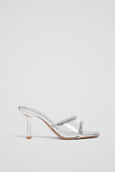 Stradivarius Vinyl Sandals With Rhinestones Limited Edition
