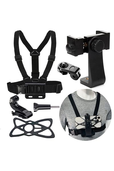 Choice Full Set Chest Strap With 360 Rotation Phone Mount Belt For Gopro Hero 12 11 10 9 8 7 iPhone 13 14 P