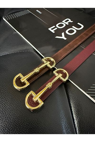 Fiori حزام نسائي رفيع بإبزيم ذهبي طويل، حزام معطف، حزام قميص، حزام فستان
