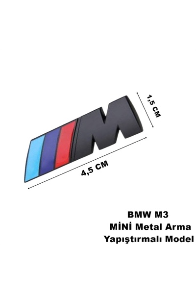 midline BMW 3M mini metal arma yapıştırma spor siyah 3M desenli metal arma ba...