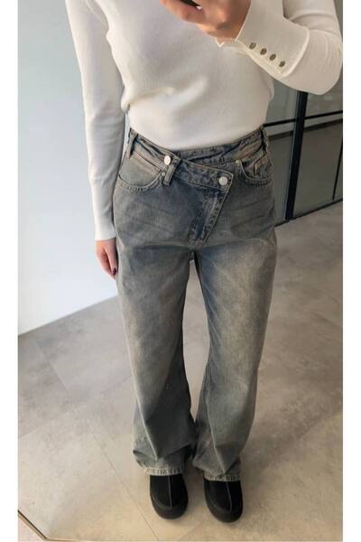 ALYA BUTİK DÜĞME DETAY JEAN PANTOLON