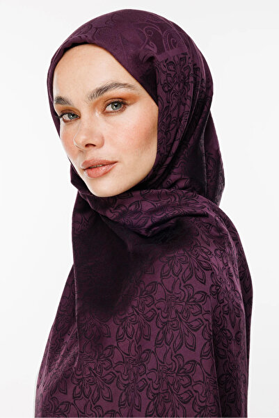 Mooncorn Σάλι Nora Pattern Διπλής Όψης Μωβ-Μαύρο