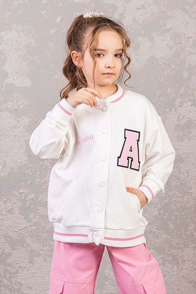 Waka Waka Front Back Printed Girl's College Cardigan with Snap Closure