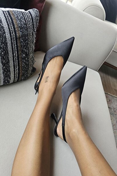 TOPUKLA 10 44 Topukla Kadın Arkası Açık Kadeh Topuklu Stiletto Abiye Ayakkabı