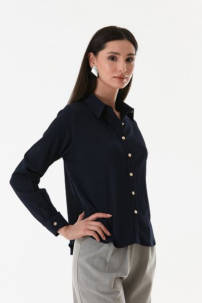 Fulla Moda Риза с дълъг ръкав от креп плат
