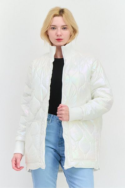 Asos 4505 Women Quilted Puffer Jacket, Off White