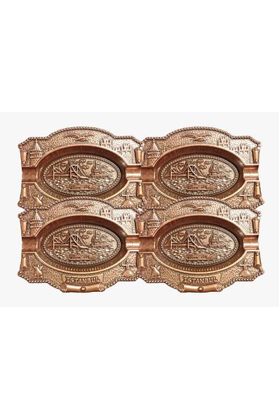 Sena 4 Pieces Istanbul Oval Metal Ashtray (107-4)