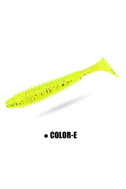 Choice طُعم صيد السمك الناعم Color-E Spinpoler Ribbed Shads ذو الذيل الدودي ا...