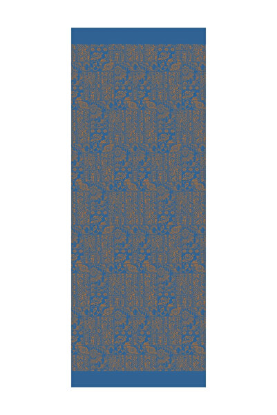 Mooncorn Σάλι διπλής όψης με μοτίβο χέννας Μπλε-πορτοκαλί