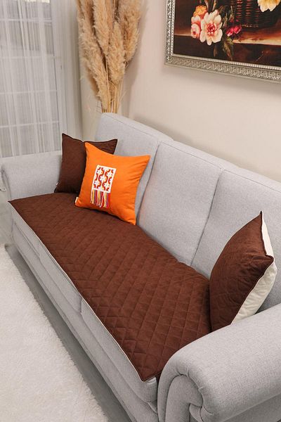 Aisha's Design غطاء أريكة مبطن مزدوج اللون غير قابل للانزلاق مقاس 70 × 170 سم، KO-40