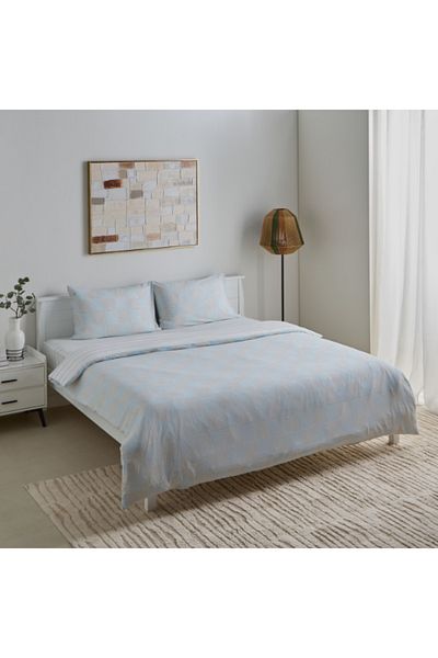 Home Box Aurora Jason 3-Piece Printed Cotton King Duvet/Quilt Cover Set 220x220 cm