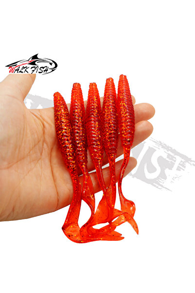 Choice B 2 WALK FISH 5 قطع طُعم صيد طويل الذيل طُعم ناعم 13 سم 6 جرام خيط لول...