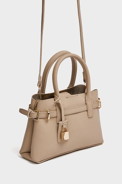 Madamra Mink Women's Mini Lock Detailed Hand and Shoulder Bag