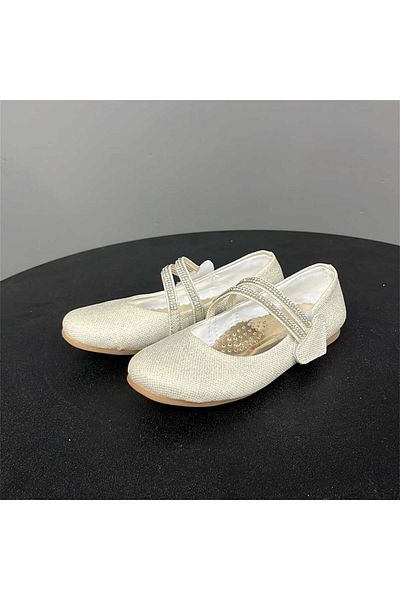 jadeer Balerina Eylül pentru fete cu două dungi cu velcro Aur 26-30 Ç124G