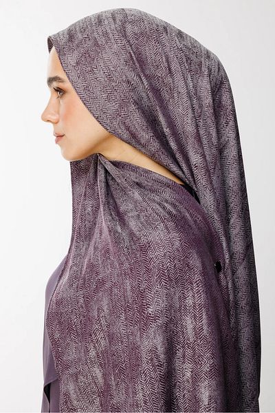 Mooncorn Sahara Pattern Double Sided Shawl Purple-Grey