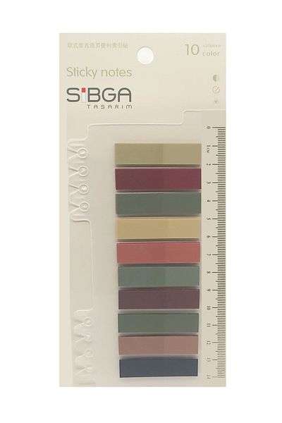 sibga tasarım Transparent Colored Post-It Note Paper - 200 Sheets Bookmark Sticker