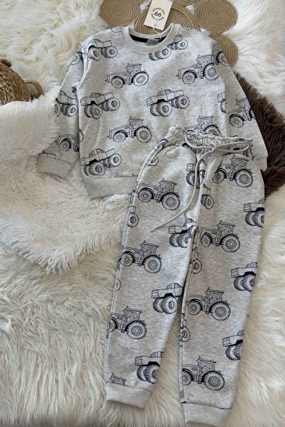 wakawakakidsstore Set de trening pentru băieți cu imprimeu tractor