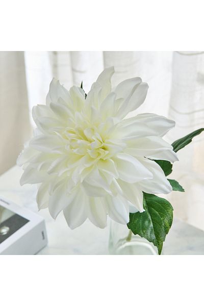 Home Box Liara Dahlia Flower Arrangement with Still Water in Glass Bottle 30 cm